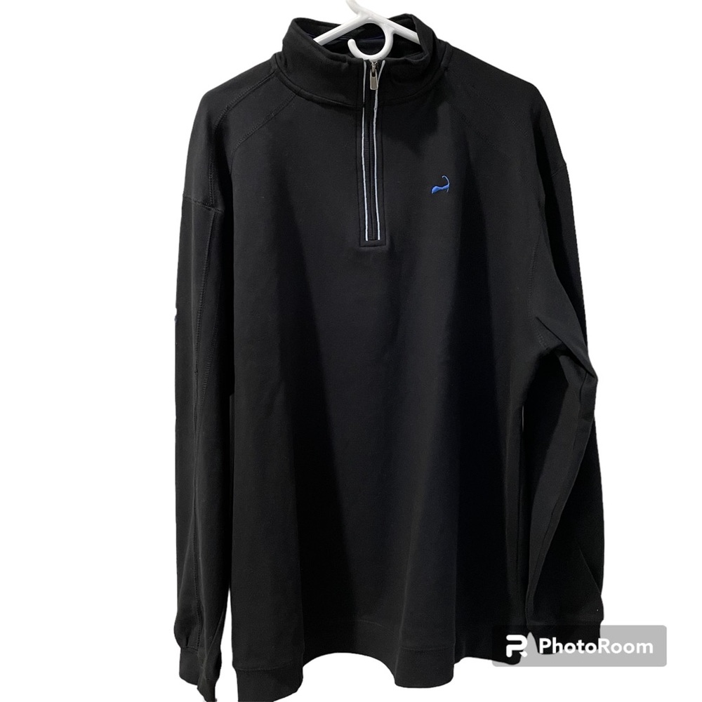 Cuffy’s of Cape Cod Men’s Black Quarter Zip Pullover Cotton Long Sleeve XL NWOT